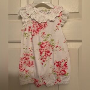 Laura Ashley Baby Romper with Pink and Floral Pattern